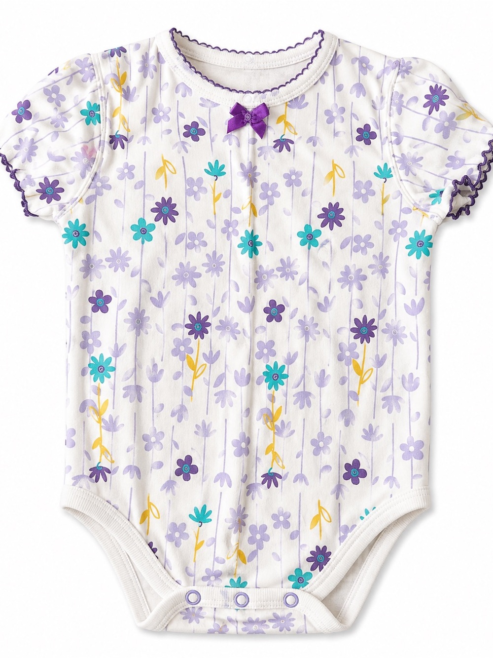 Y2K VINTAGE Floral Purple and Yellow Kids One Piece